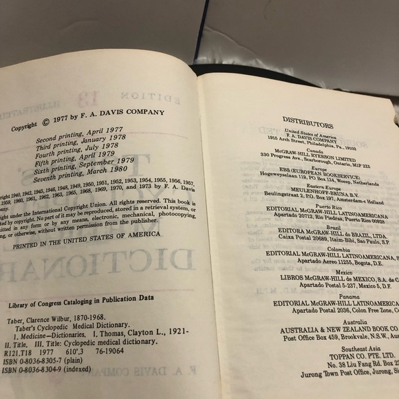 Taber’s Cyclopedic Medical Dictionary 13th Edition 1977 - Picture 6 of 12
